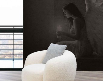 Moderner Rundsessel Beige Lounge Möbel Club Einrichtung Design Sessel