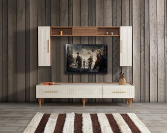 Wohnwand tv Ständer Sideboard Modern Wohnzimmer Regale Wohnwände Holz