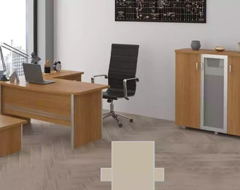 Ensemble complet de mobilier de bureau, classeurs, bureau d'angle, mobilier design, 3 pièces