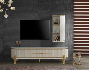 Luxus tv Schrank Fernseh Ständer Kommode Anrichte Sideboard Wohnwand 2tlg Neu