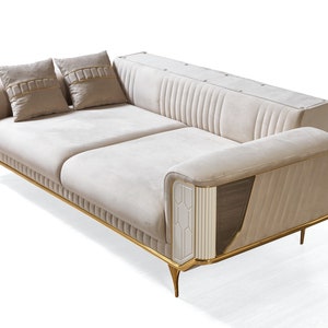 Luxus 3 Sitzer Sofa Wohnzimmer Sofas Design Modern Couch Möbel zdjęcie 3