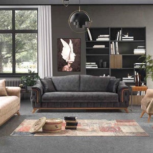 Sofa 3 Sitzer Couch Holz möbel Dreisitzer Couchen Sofas Chesterfield Italien zdjęcie 2