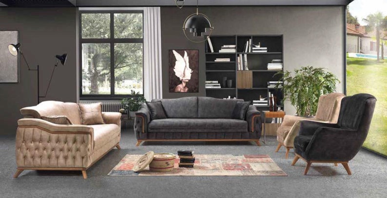 Sofa 3 Sitzer Couch Holz möbel Dreisitzer Couchen Sofas Chesterfield Italien zdjęcie 2