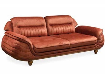 Sofa 3 Sitzer Möbel Stoff Dreisitzer Sofas Luxus Wohnzimmer Klassisches Stil Neu