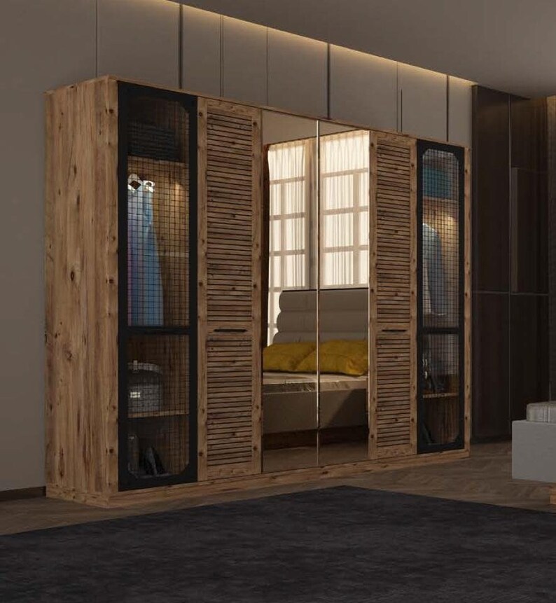Armoire Design luxe placard Loft armoires chambre meubles treillis boîte image 1