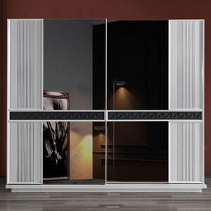 Schlafzimmer Holz Kleiderschrank Luxus Design Schränke Modern Grau Bild 1