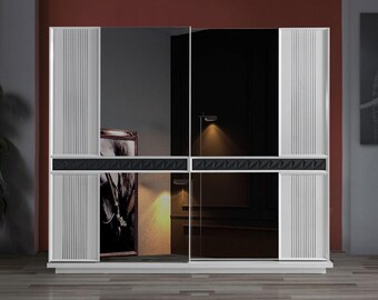Schlafzimmer Holz Kleiderschrank Luxus Design Schränke Modern Grau