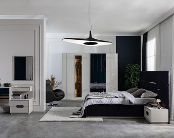 Schlafzimmer Bett 2x Nachttische Kleiderschrank 6tlg Design Möbel Luxus