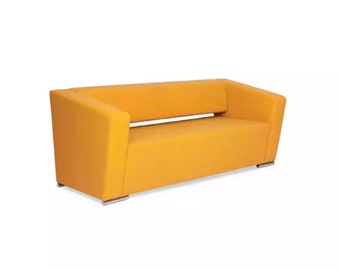 Oranger Dreisitzer Büromöbel Arbeitszimmer Couch Luxus Textilsofa Neu