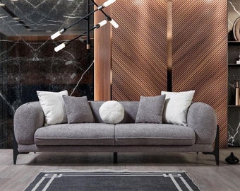 Wohnzimmermöbel Luxus Dreisitzer Sofa Stoffmöbel Moderne Couchen Edelstahl