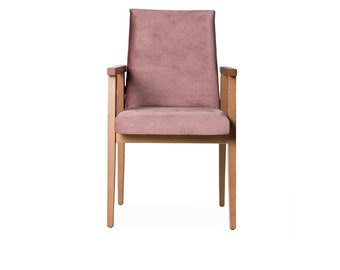 Chaise design avec accoudoirs chaises de salle à manger rembourrées bois massif textile bois neuf