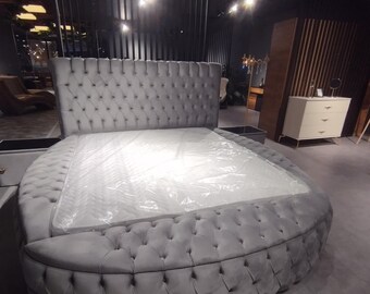 Design Chesterfield Rundes Bett Rund Betten Schlafzimmer Doppel Hotel Betten Neu