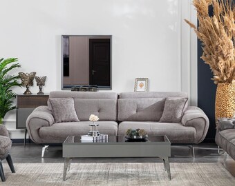 Italian style furniture living room luxury sofa design couch three-seater