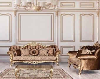 Sofa set 3+3 seater luxury set sofa sofas set baroque living room