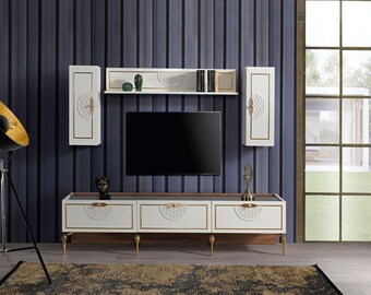 Wohnzimmer Sideboard Wohnwände Schränke Regal Schrank Design 3tlg