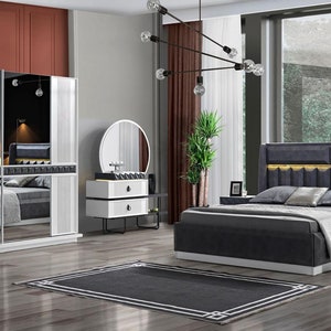 Schlafzimmer Holz Kleiderschrank Luxus Design Schränke Modern Grau Bild 4