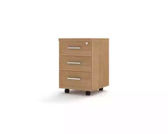 Office chest of drawers study wood office furniture filing cabinet books new