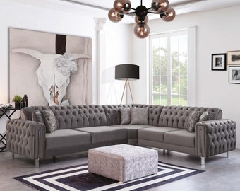 Multifunktion Chesterfield Couch Ecksofa Sofa Möbel Wohnzimmer Sofas