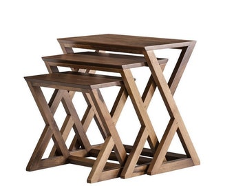Ensemble de table d'appoint table basse tables basses meubles en bois salon marron neuf