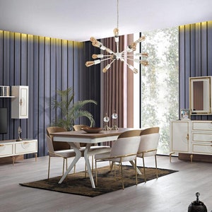 Wohnzimmer Set Anrichte mit 2x Spiegel Garnitur Holz 3tlg weiß Sideboard Bild 3