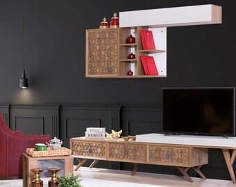 tv Ständer Sideboard rtv Lowboard Wohnzimmer Holz Klassischer Modern Schrank Neu