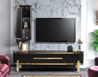 TV Schrank Luxus Sideboard Kommode Wohnzimmerschrank Möbel Schränke Regal Holz