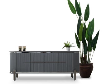 Buffet gris commode de luxe buffet armoire meubles de salle à manger meubles en bois