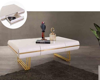 Coffee table table side table living room side table modern tables white gold