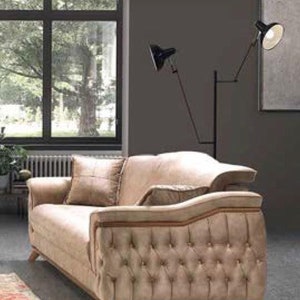 Sofa 3 Sitzer Couch Holz möbel Dreisitzer Couchen Sofas Chesterfield Italien zdjęcie 1