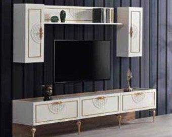 tv Schrank Italienische Möbel Wohnzimmer Kommode Luxus Sideboard wohnwand holz