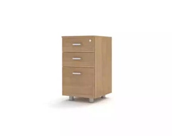 Brown study wooden chest of drawers office furniture classic filing cabinet