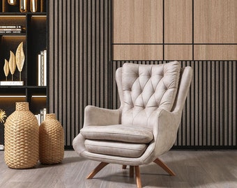 Woonkamer fauteuil design bank textiel luxe gestoffeerde zits nieuw modern