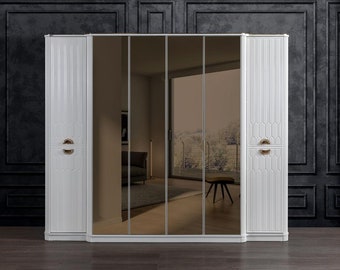 Meubles de chambre à coucher, armoire en bois, style moderne blanc