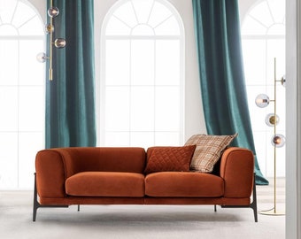 Dreisitzer Sofa 3 Sitzer Stoffsofa Sofas Modern Rot Stoff Couch Orange