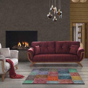 Luxus Garnitur Set Sofagarnitur 331 Sitzer Modern Sofas Sessel Material Holz zdjęcie 1