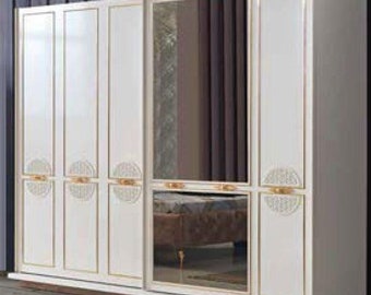 Armoire avec portes coulissantes, placard en bois, armoire de chambre à coucher