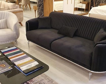 Sofagarnitur 3+1 Sitzer Couch Sofa Garnitur Couchen Modern Textil Luxus