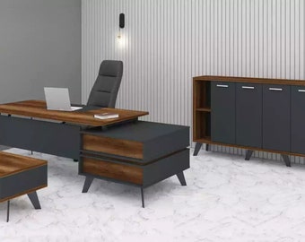 Mobilier de bureau ensemble complet 3 pièces meuble d'étude armoire de bureau