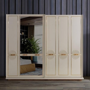 Armoire de Chambre à Coucher Meubles de Design Moderne en Bois de Luxe Blanc image 1