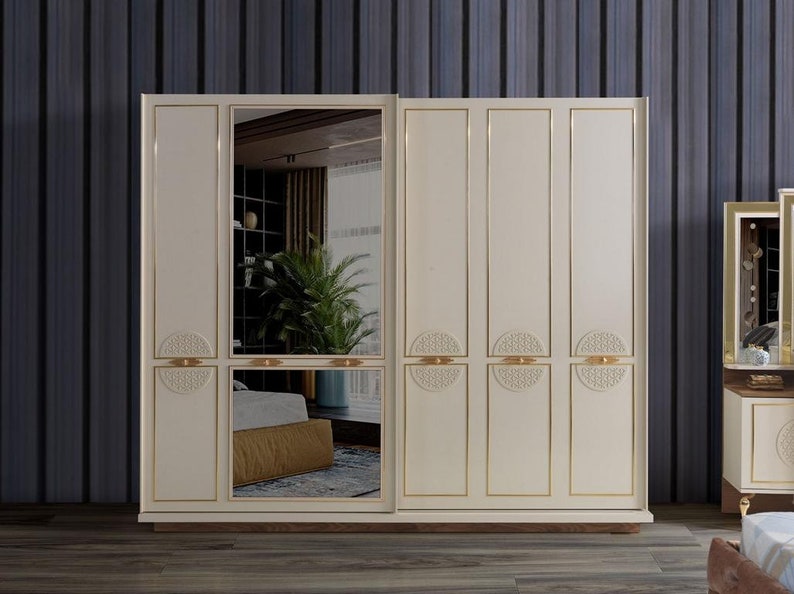 Armoire de Chambre à Coucher Meubles de Design Moderne en Bois de Luxe Blanc image 1