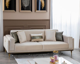 Meubles de style italien canapé de luxe canapé trois places canapés textiles tissu