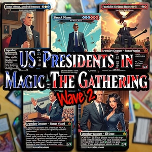 US President Cycle Proxy Magic (Set 2) [5 MTG Alternate Art Variants of Legendary Creatures]