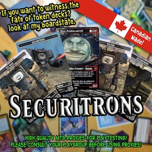 MTG 3/3 Roboter Sekuritron Token (4er Set +1 Bonus) SliverCreations Alternate Arts [Fallout New Vegas Magic The Gathering Artifact Creatures]