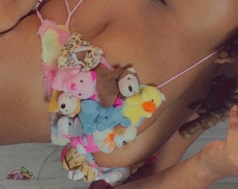 Adorable Teddy Bear Crop Top - Brown Cow Design