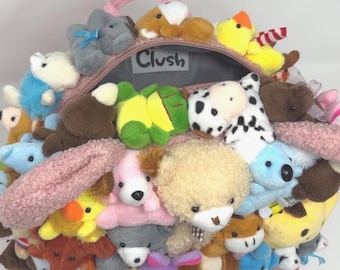 Plush Stuffed Animal Backpack – Kawaii Mini Bag with Teddy Bear Ears (Handmade)