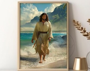 Jesus Christ Come Follow Me Walking He Is Risen Oil Painting Christian Artwork Bible Scriptures Savior Printable Digital Print LDS Art 136v