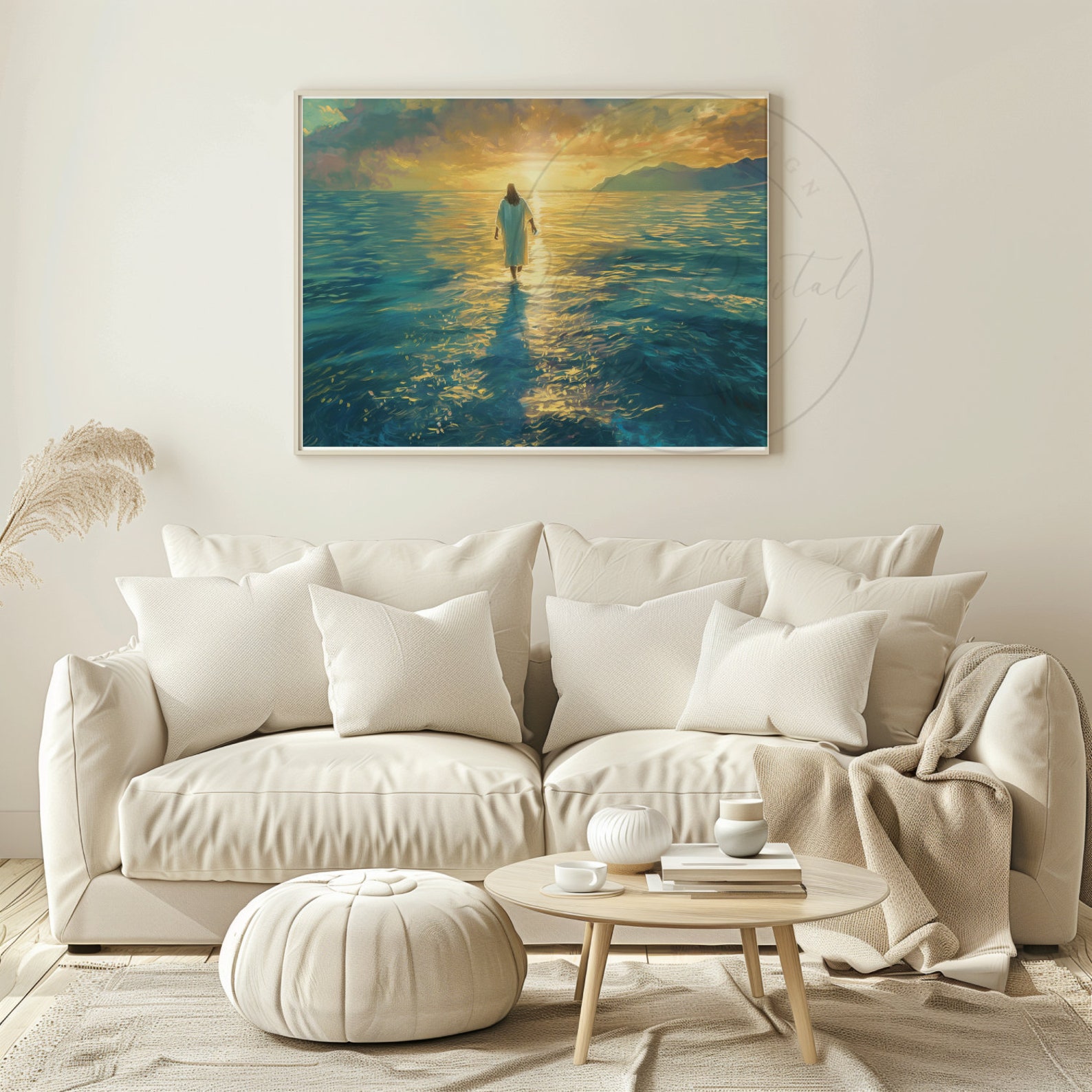 Jesus Christ Walking on Water Oil Painting Christian Artwork Bible ...
