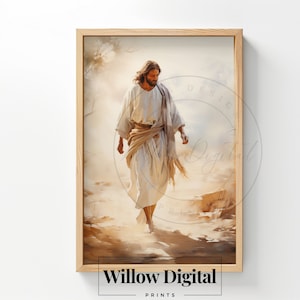 Jesus Christ Walking Oil Painting Christian Artwork Bible Scriptures ...