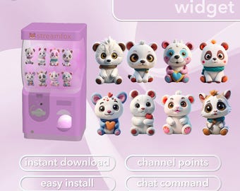 Twitch Pink Gacha Overlay | Plushie Collection Widget | StreamElements | Channel Points & Chat Commands | Leaderboard