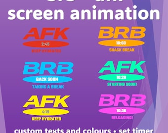 Animação de tela BRB AFK | Estilo retrô | Sobreposição para OBS StreamElements (Download digital)